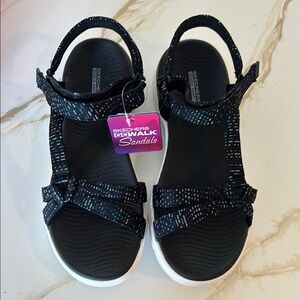 Skechers GOwalk Black Sandals